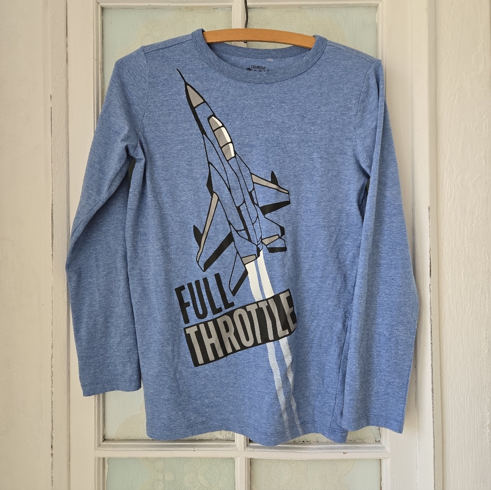 OshKosh Blue Jet Graphic Long Sleeve Tee Size 14